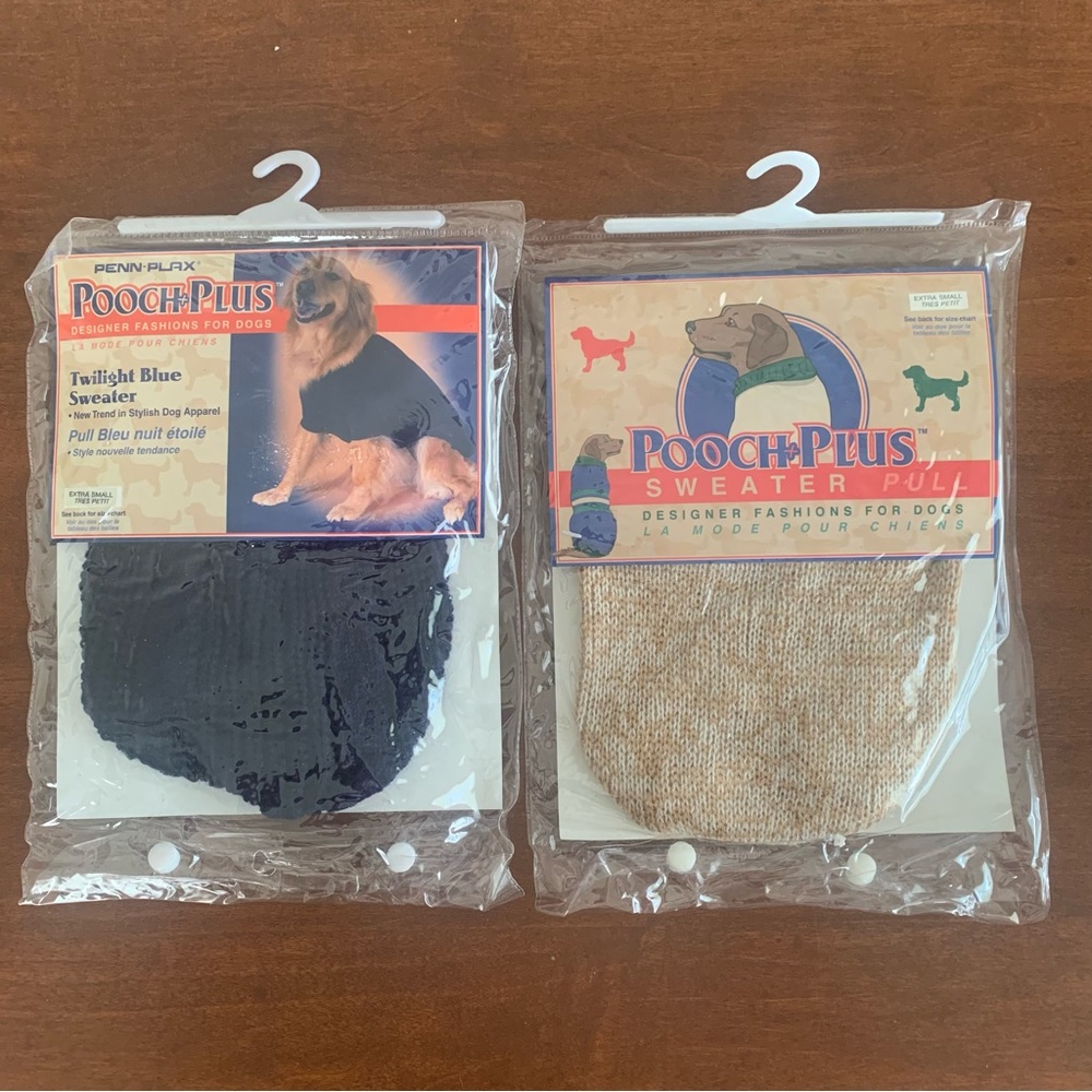 Pooch Plus Dog Sweaters, 2 Pack, Size Extra Small, Item #216
